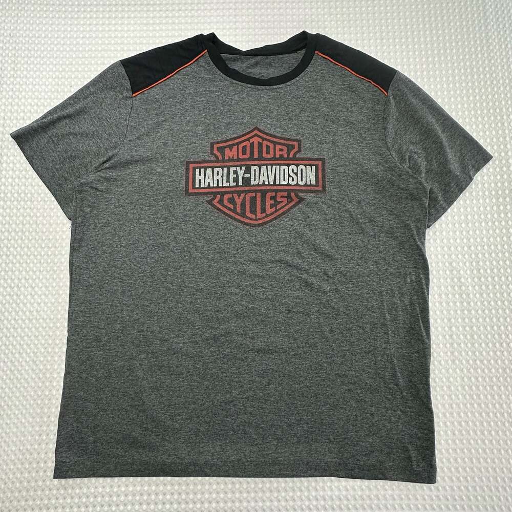 Harley-Davidson Men's Bar & Shield Performance T-Shirt Gray Black Orange